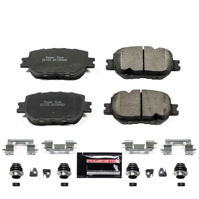 Power Stop Z23-1733 Z23 Evolution Sport Carbon Fiber Infused Ceramic Brake Pads with Hardware For Lexus IS250 2014-2015 [Model Specific]