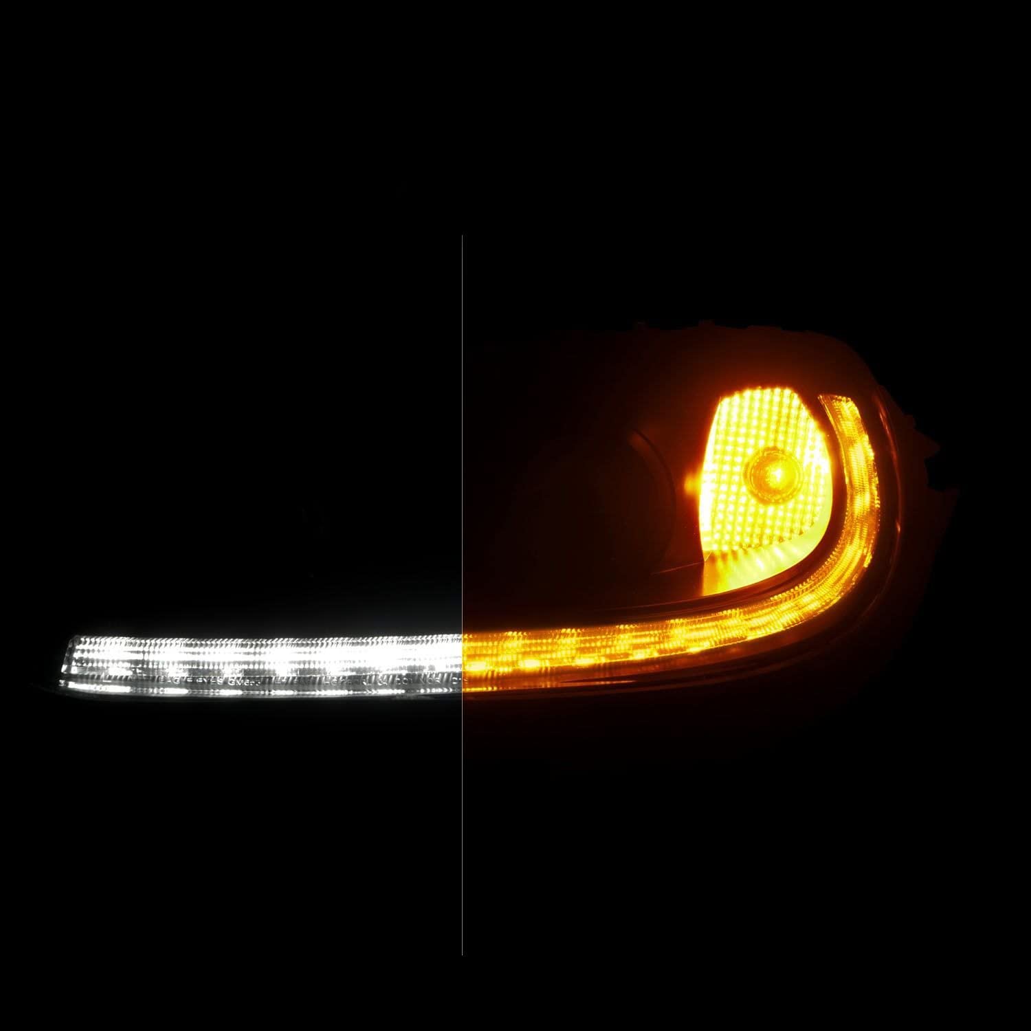 05-13 Chevrolet Corvette ANZO Projector Headlights w/Switchback & Sequential LED - Black Amber