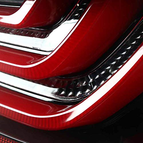 Jet Black Housing SPEC-D TUNING Red LED Bar Tail Lights Compatible with 2008-2010 BMW E60 5-Series 4 Door, Left + Right Pair Assembly