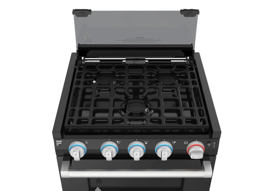 17" Furrion® All Glass Gas Range - 3-Burner - Led Knob - Black-Black