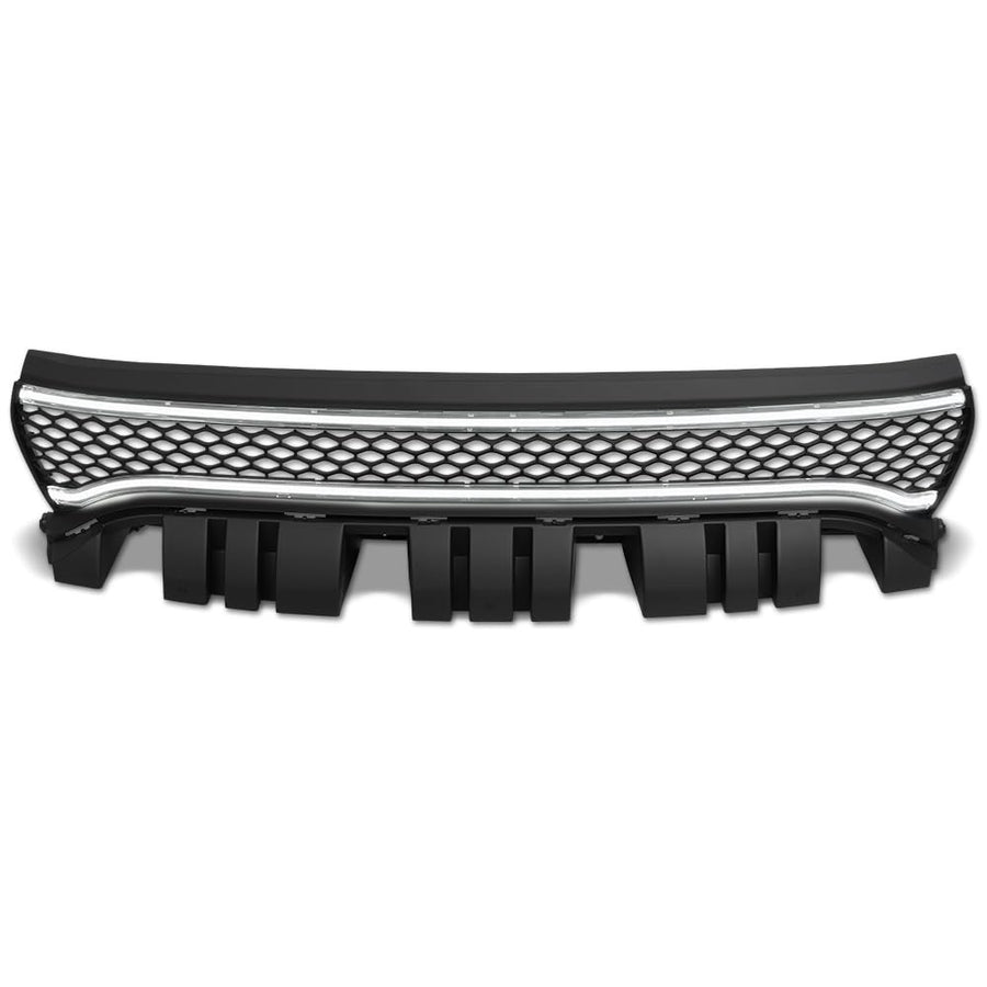 HEX Style Armordillo Honeycomb Mesh LED Front Grille|Compatible With 2015-2023 Dodge Charger|8734995|ABS Plastic|Matte Black|Front Hood Bumper Grille With LED Light Bar