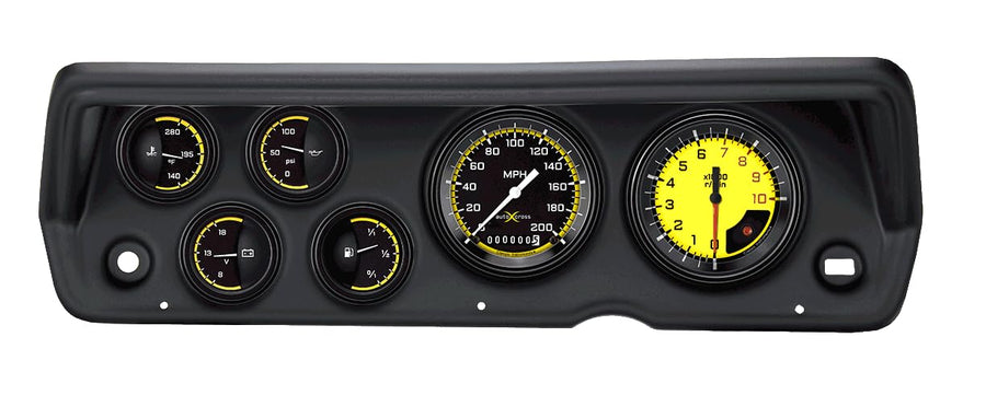 Autocross Yellow Classic Instruments CDDU70AXY01BL Direct Fit 6 Gauge Set Compatible with 1970-1976 Duster