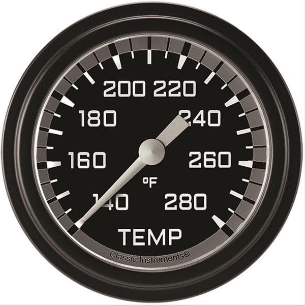 AX326GBLF-08 Classic Instruments Autocross Gray 2 5/8" Full Sweep Water Temperature Gauge