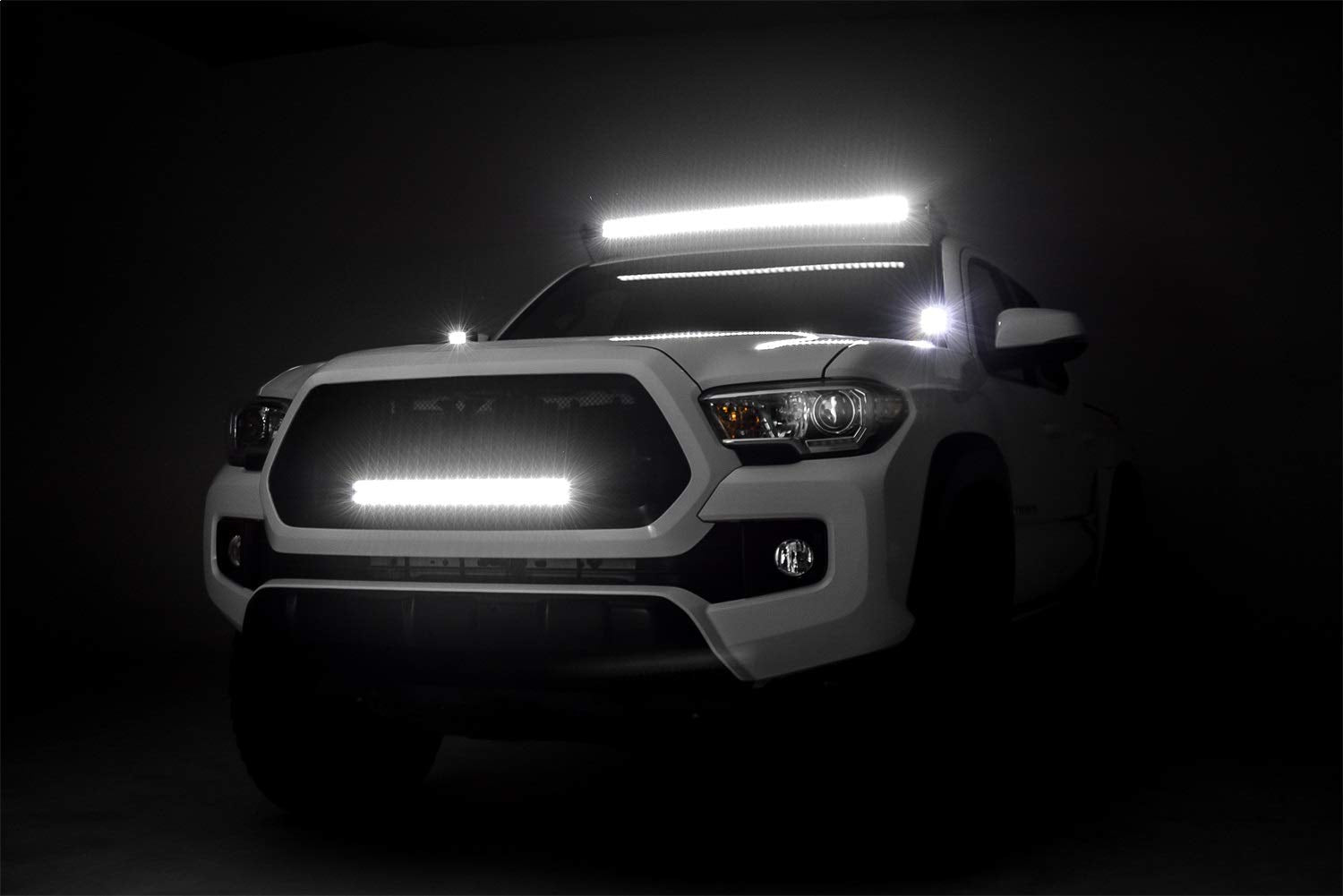 ZROADZ LED Bar Kit Front Roof Mounted - Compatible w/ 2005-2022 Toyota Tacoma Complete Kit with Mounting Brackets, 40 Inch Curved Zroadz Led light bar & Wiring Harness- PN #Z339401-KIT-C, Black