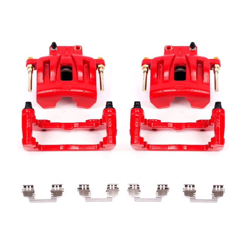 Power Stop S4968 Front Pair of High-Temp Red Powder Coated Calipers
