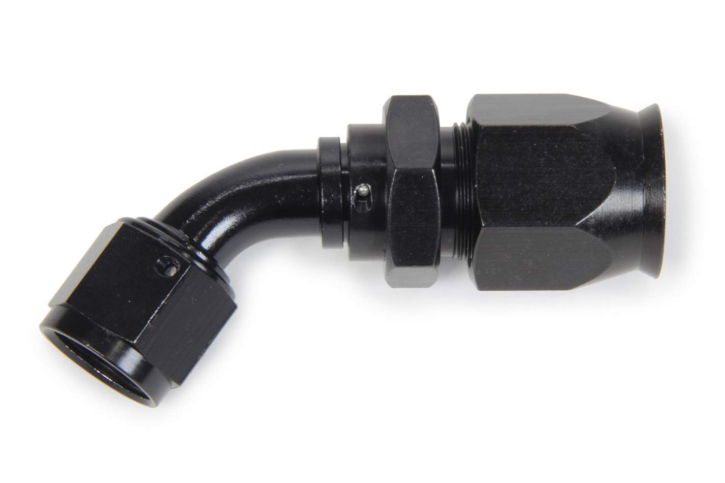 FRAGOLA Race-Rite Fitting, Hose End, PTFE Hose, 60 Degree, 12 an Hose to 12 an Female, Swivel, Aluminum, Black, Each