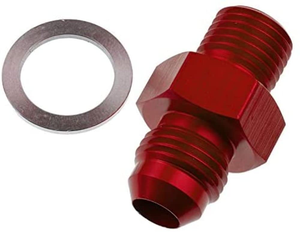 Red Horse 8262-06-02-3 Performance -06 Male AN/JIC Flare To 1/8"NPSM Transmission Fitting -Red-2Pcs