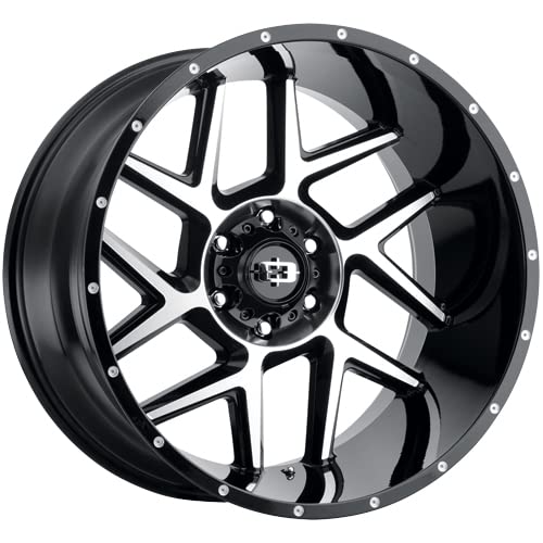 20x10 Vision Sliver 360 Black/Machined Wheel Rim 5x150-25mm Inch
