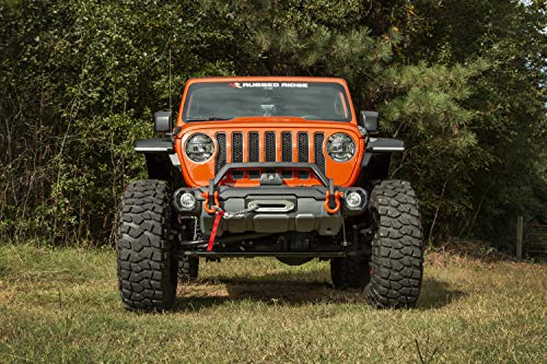 Venator Rugged Ridge Bumper, Front for Jeep Wrangler/Gladiator | Stubby w/Overrider & Winch Tray, Steel, Satin Black | 11549.45 | Fits 2018-2025 Jeep Wrangler JL; 2020-2025 Jeep Gladiator JT
