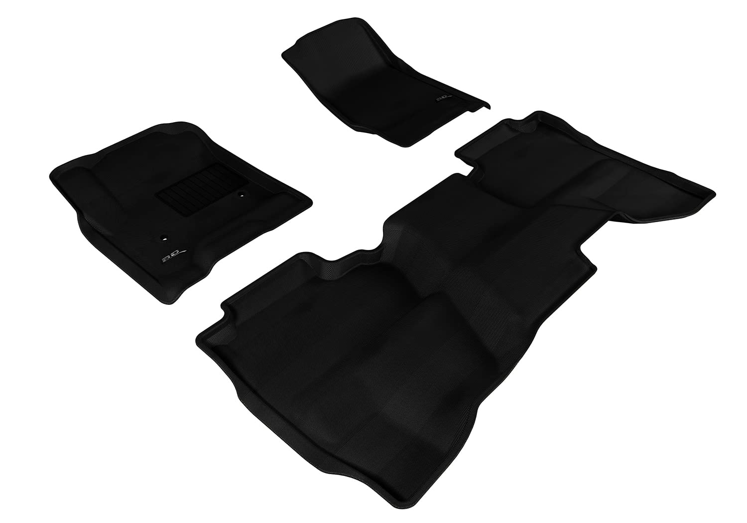 KAGU 3D MAXpider Custom Fit Floor Mat (BLACK) Compatible with GMC SIERRA DOUBLE CAB 2014-2019 - Full Set