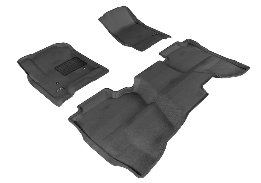 KAGU 3D MAXpider Custom Fit Floor Mat (BLACK) Compatible with GMC SIERRA DOUBLE CAB 2014-2019 - Full Set