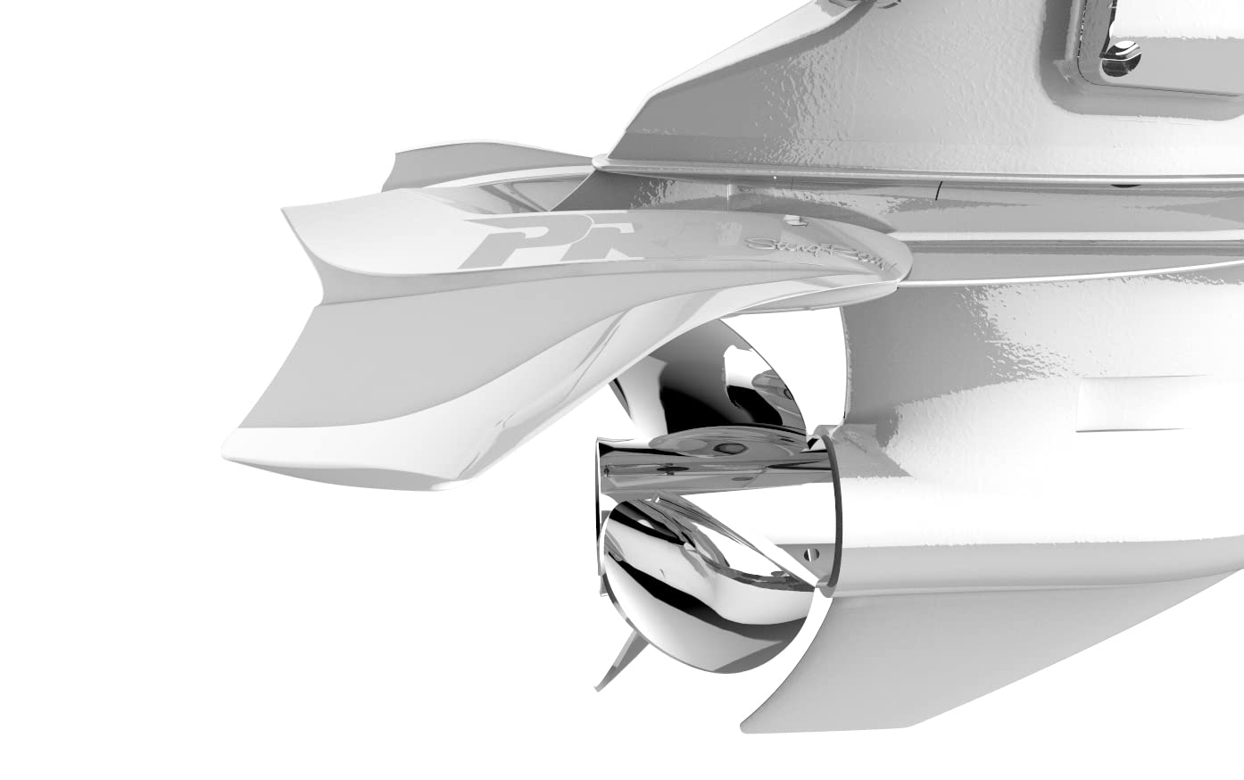 HYDROFOILS STINGRAY - Classic PRO Hydrofoils for 40-300 hp Boats (White) - Engine Stabilizer Fins for Outboard/Outdrive Motors - Made in The USA