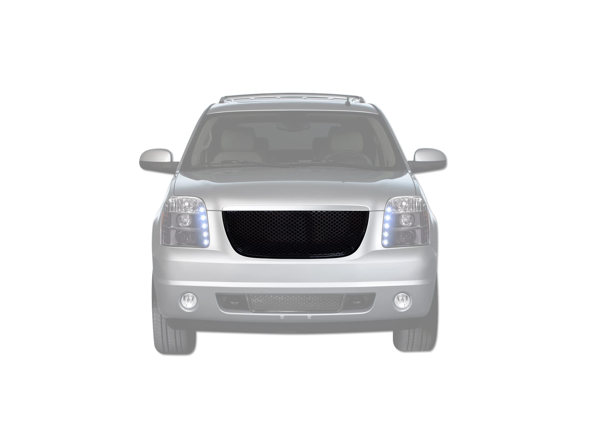 7148727 Armordillo USA Mesh Front Hood Grille - Gloss Black Fits 2007-2014 GMC Yukon