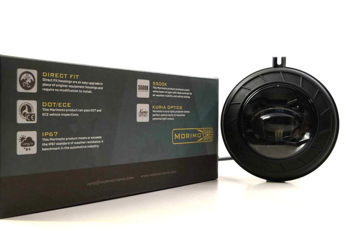 Morimoto LED XB Foglights, Type M2 Plug and Play Foglight Housing Upgrade, Fits Many Dodge/Jeep Models, DOT Approved Assembly with White LED Chips, UV Resistant, 10 Year Warranty (1x ‎ LF610-S)