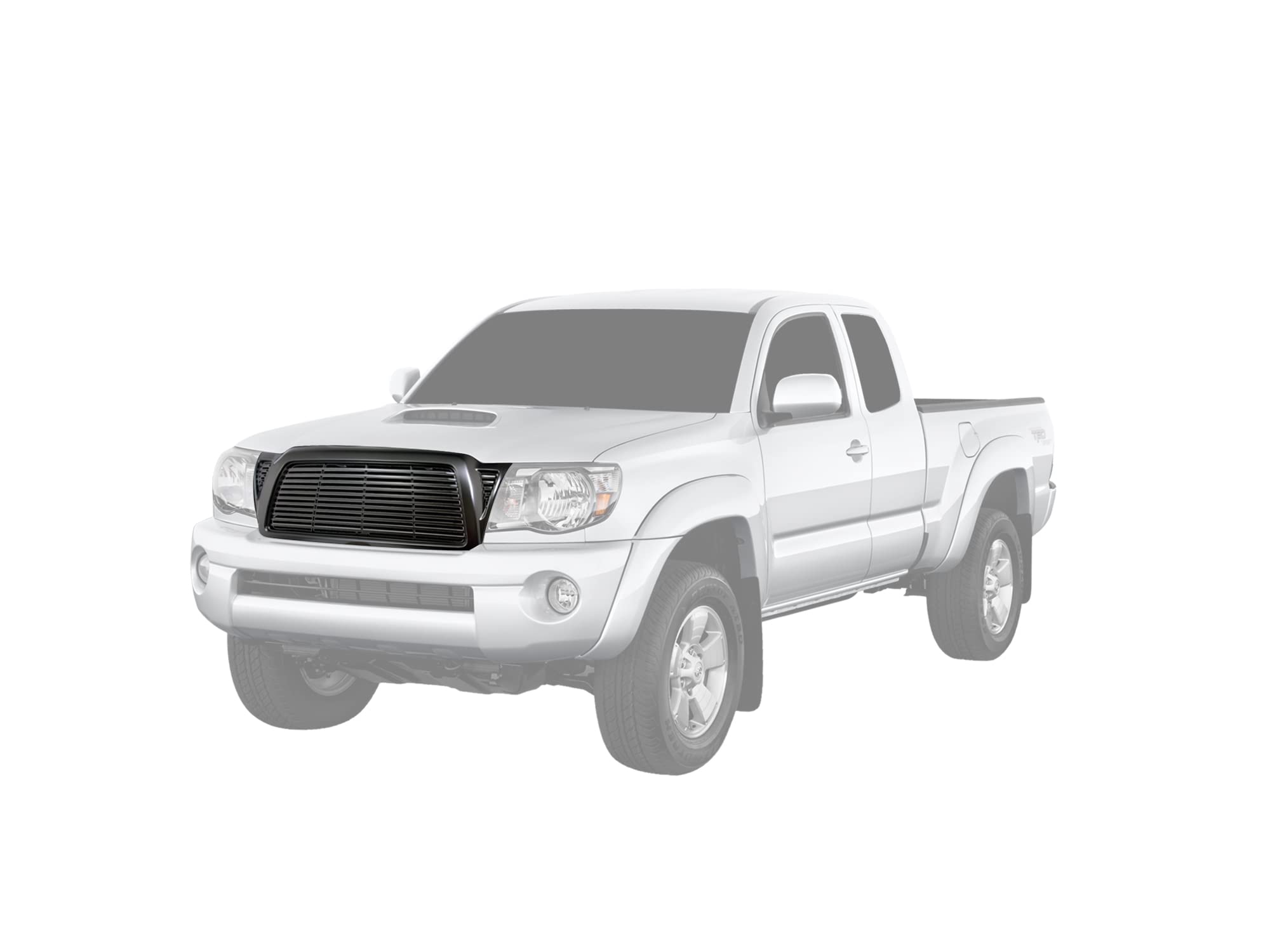 Horizontal Front Hood Grille Armordillo USA 7165625 - Matte Black Fits 2005-2011 Toyota Tacoma