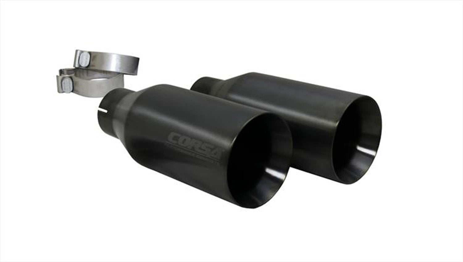 Corsa Performance Exhaust Tip Kit 3 in. Inlet/5 in. Outlet Round Single PVD Gunmetal Tips No Resonator 14051GNM