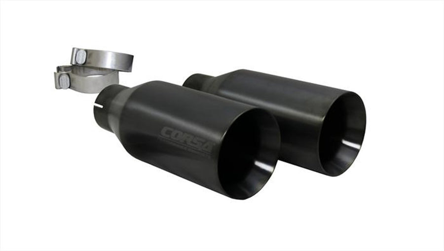 Corsa Performance Exhaust Tip Kit 3 in. Inlet/5 in. Outlet Round Single PVD Gunmetal Tips No Resonator 14051GNM