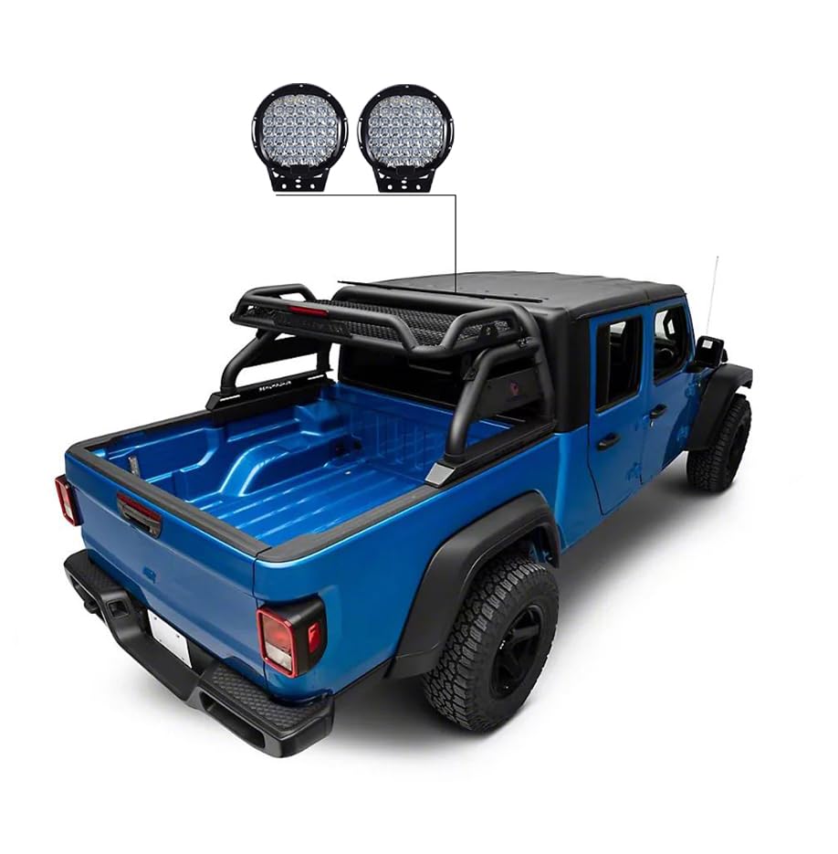Atlas Roll Bar Kit Black Horse Off Road Compatible with 2020-2023 Jeep Gladiator-ATRB9BK-PL69B