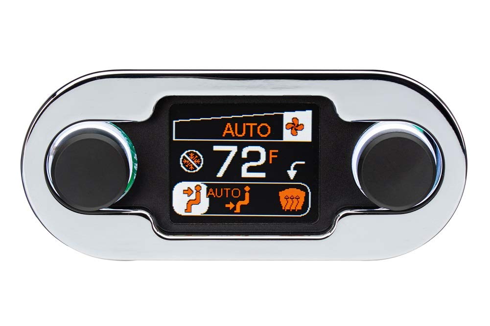 Dakota Digital Climate Control DCC - Vintage Air Gen IV 2-Knob, HDX-Style, Chrome, Black Alloy - Compatible with Most Vehicles