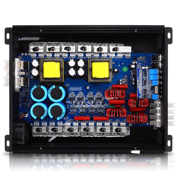 Sundown Audio 4/5-Channel Class D Full Range Car Amplifier SFB 1 Ohm, Brazilian Style Amp with Variable HPF/LPF, Bass Boost, Clipping Remote for Car & Marine Audio (SFB-1000.4-4-Channel)