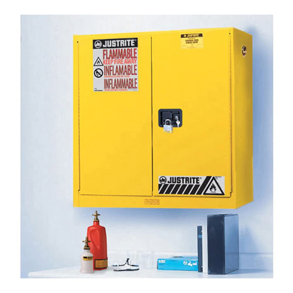 20 gal Justrite Flammable Safety Cabinet, Yellow
