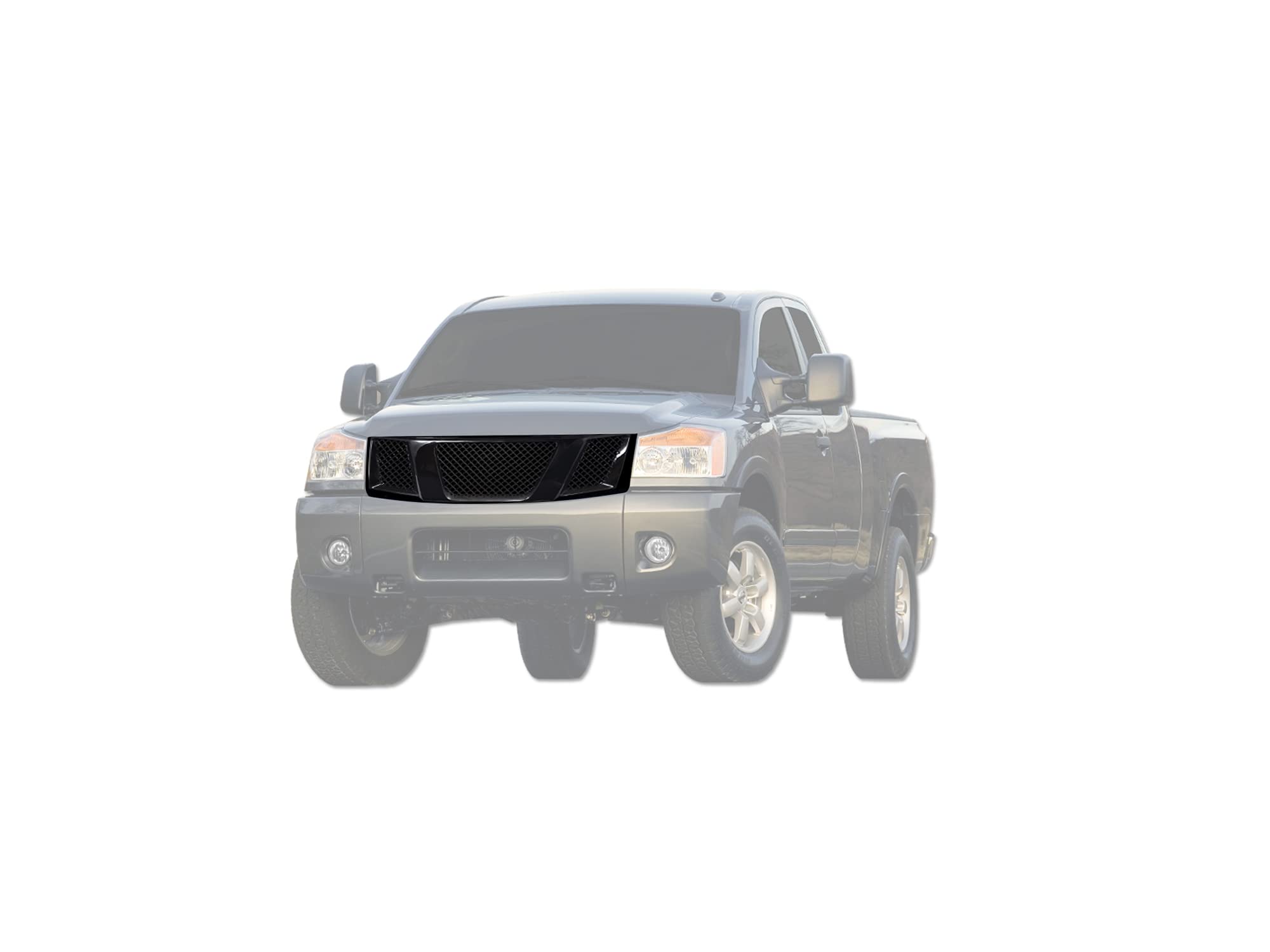 Mesh Front Hood Grille Armordillo USA 7149878 - Gloss Black Fits 2005-2007 Nissan Armada