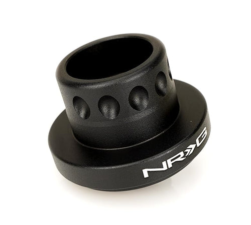 NRG Innovations Short Hub Race Steering Wheel Compatible With 1979-2004 Ford Mustang, Black, Anodized Finish, NRG-SRK-RL179H