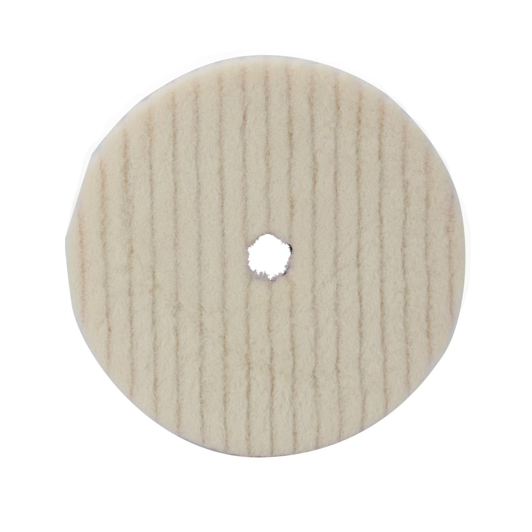 6" Maxshine Universal Wool Buffing Polishing Pad for Cutting – 100% Natural Wool with Hook & Loop – DA Polisher Compatible – Aggressively Removes Scratches, Swirls & Oxidation