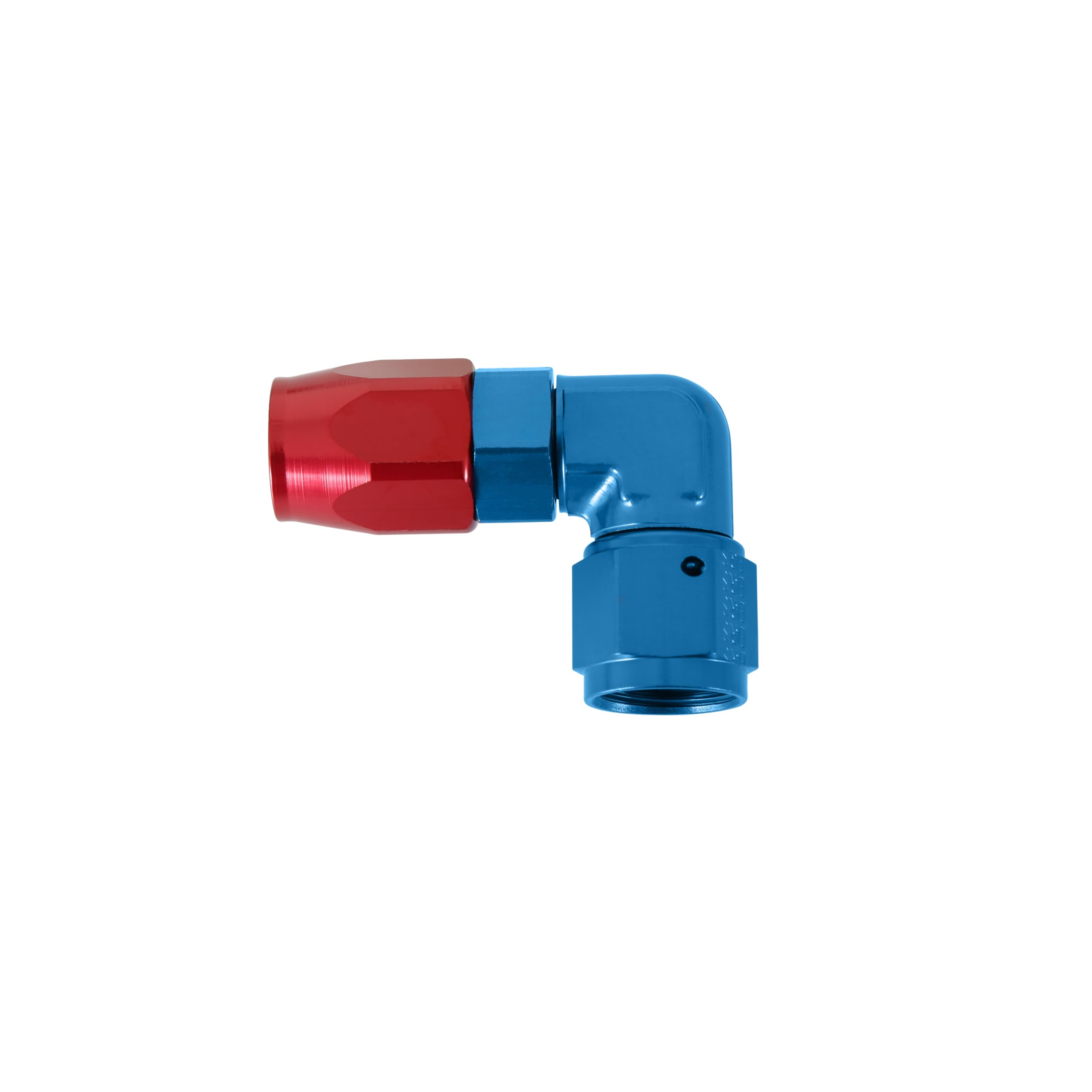 Earl's 90 Degree Swivel-Seal® Hose End -8 AN - Red/Blue - Clamshell Package 809008ERLP