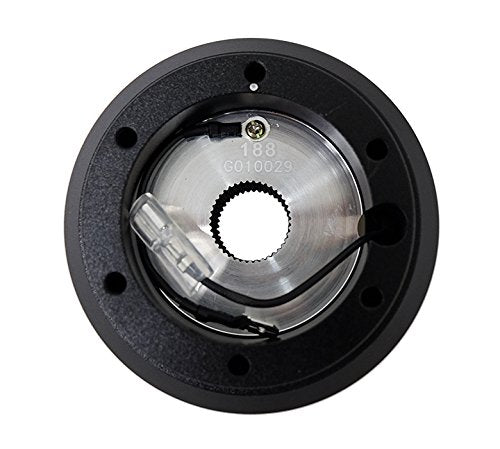 NRG Innovations Wheel NRG-SRK-188H Quick Release Short Hub Adapter 6 X 70mm Bolt Pattern, Retain Horn & Turn Signals, Black Body, Compatible With 79-83 Porsche 911