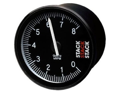 Action Replay Stack ST400-08 Black 80mm 0-8k RPM Tachometer