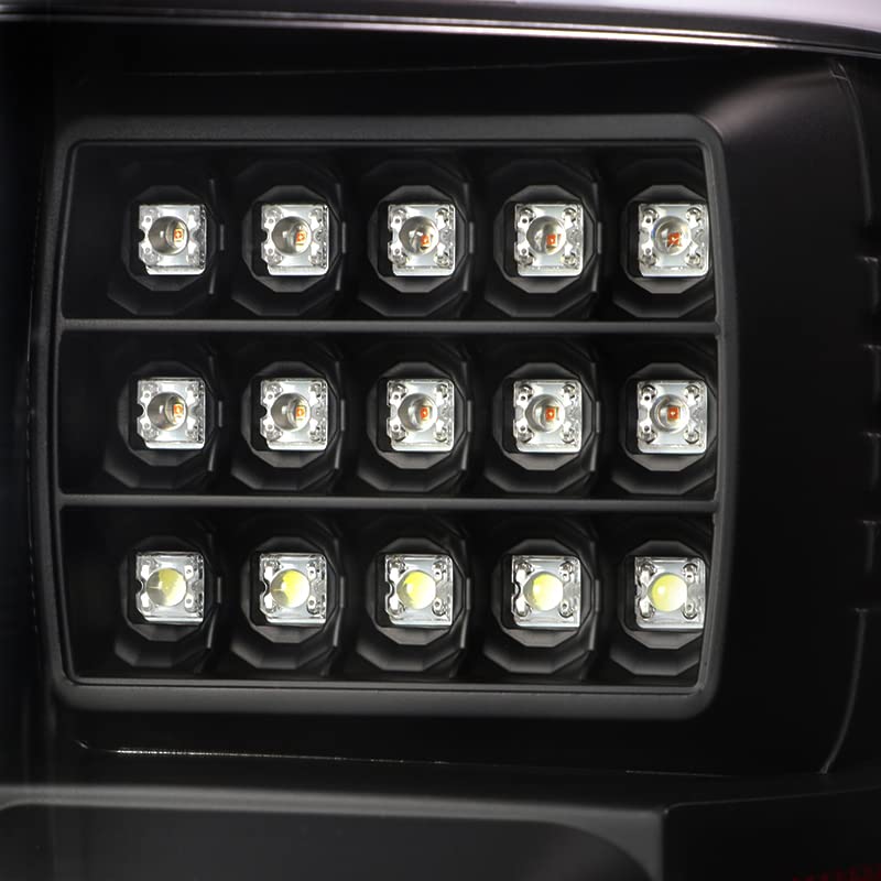 Black Tail Lights w/LED Light Bar SPEC-D TUNING Compatible with 2018-2020 Ford F-150, Left + Right Pair Assembly