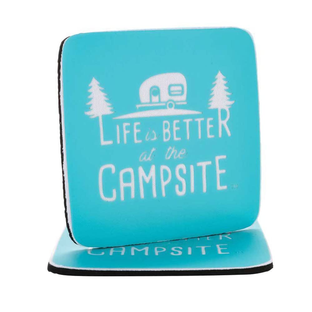 Camco Libatc Coaster 53230 (Neoprene Blue Design), 2 Pack
