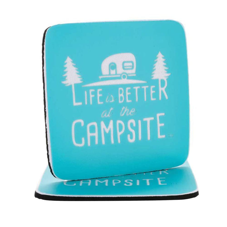 Camco Libatc Coaster 53230 (Neoprene Blue Design), 2 Pack