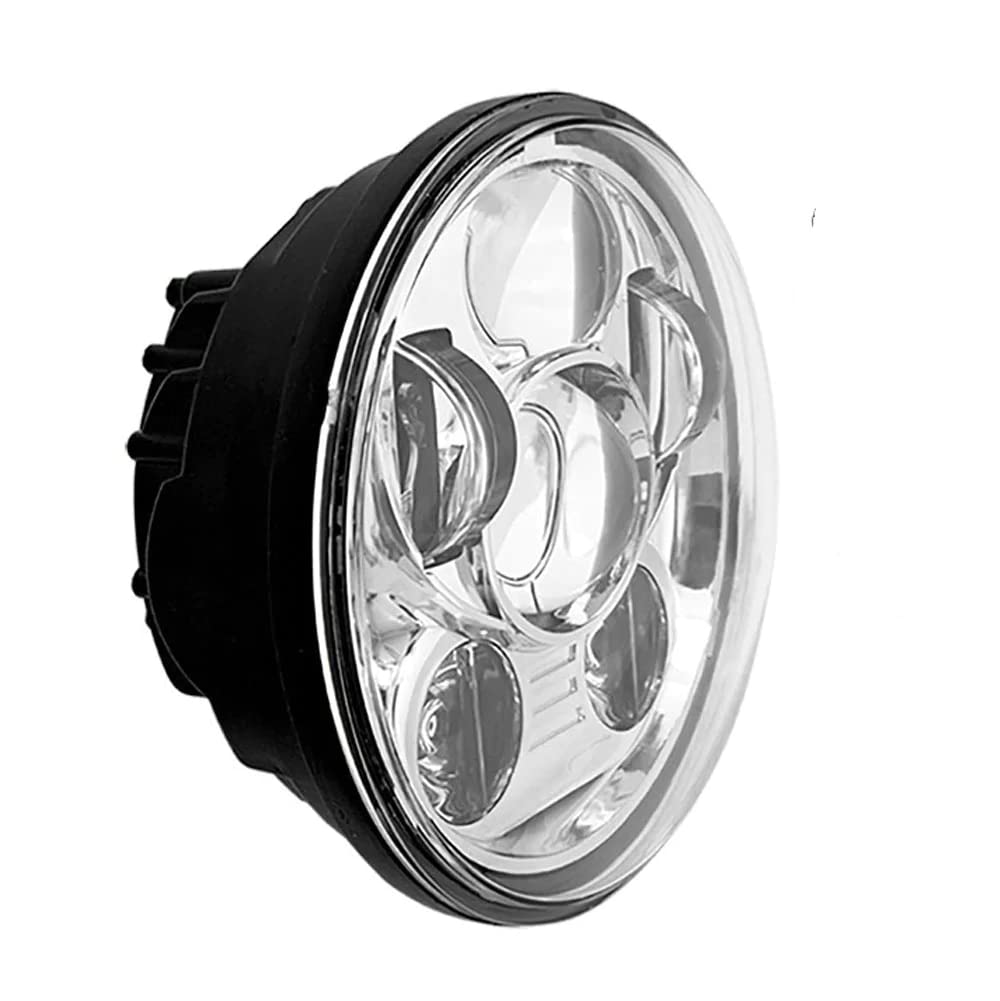 Silver METRA Round Motorcycle Headlights - 5.6 Inch (BC-562S)