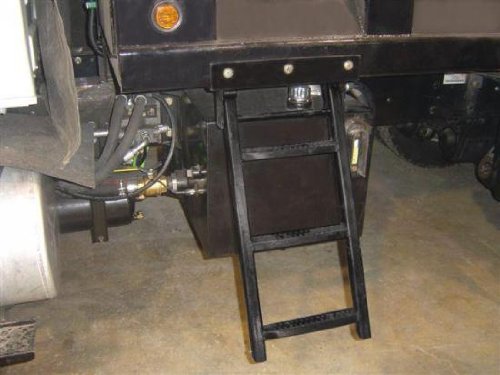 3-Rung Buyers Products RS3 Black Retractable Truck Step, 17.38 x 35 Inch, Non-Slip Treads, 14 Inch Bolt Center, L-Shaped Bracket, Folds Away, 500 lb Capacity, Easy Install