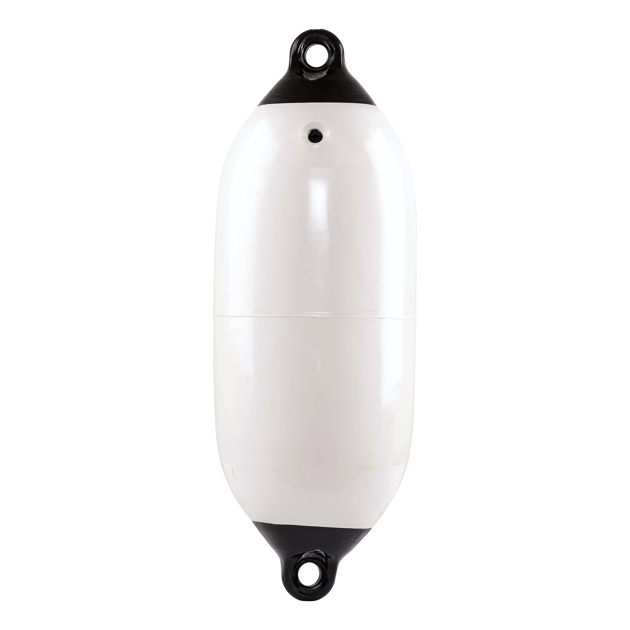 Tuff End Fender Taylor Made (8" x 27") for Boats, Inflatable Vinyl Construction, Seamless One-Piece Design, Twin Eyes Allow for Vertical or Horizontal Hanging, White - 1185