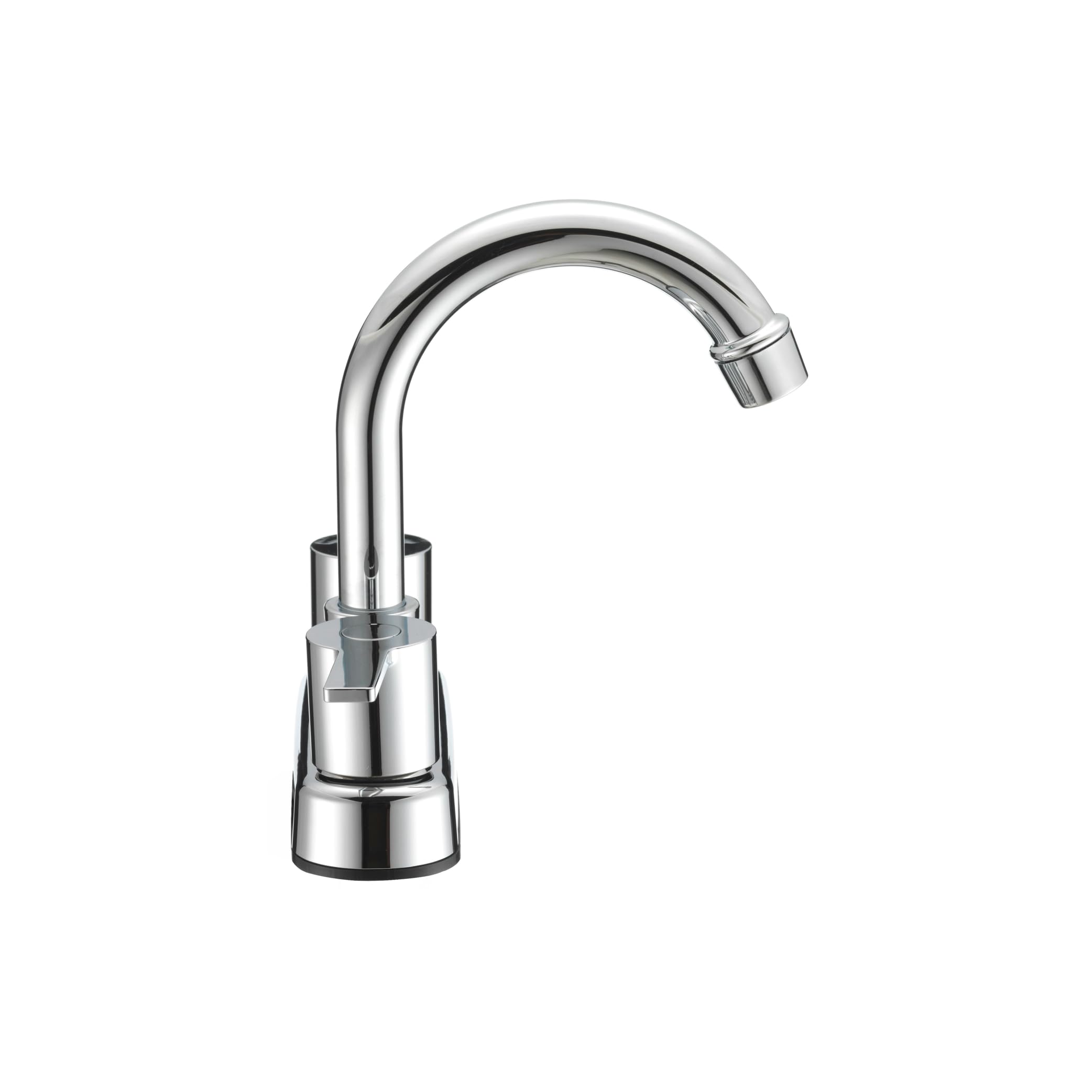 Dura Faucet Modern (DF-PB155M-CP) RV Bathroom Faucet with Dual Levers – Chrome Polished 4-Inch Center Set, High-Arc Spout, Easy 2-Hole Installation – Lightweight, Lead-Free, and Washerless Design