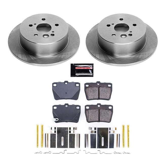 Power Stop KOE3028 Rear Replacement Brake Kit-OE Brake Rotors & Ceramic Brake Pads For Toyota RAV4 2004-2005 [Model Specific]