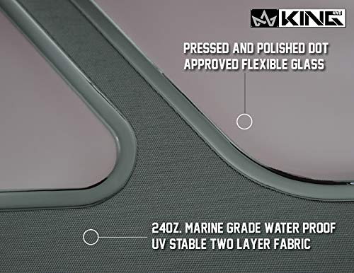 4WD King Premium Replacement Soft Top With Tinted Upper Doors - Black Diamond With Tinted Windows - Jeep Wrangler TJ 1997-2006