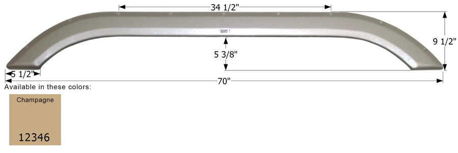 Fender Skirt ICON, Tandem, Forest River, FS2346, Champagne