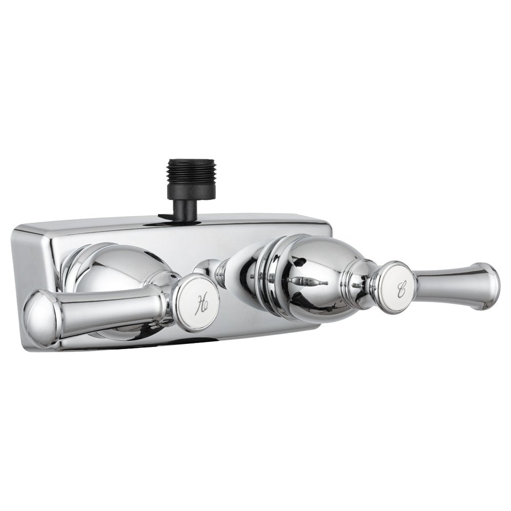 Dura Faucet RV Shower Faucet DF-SA100L-CP Valve Diverter with Hot/Cold Handles (Chrome)