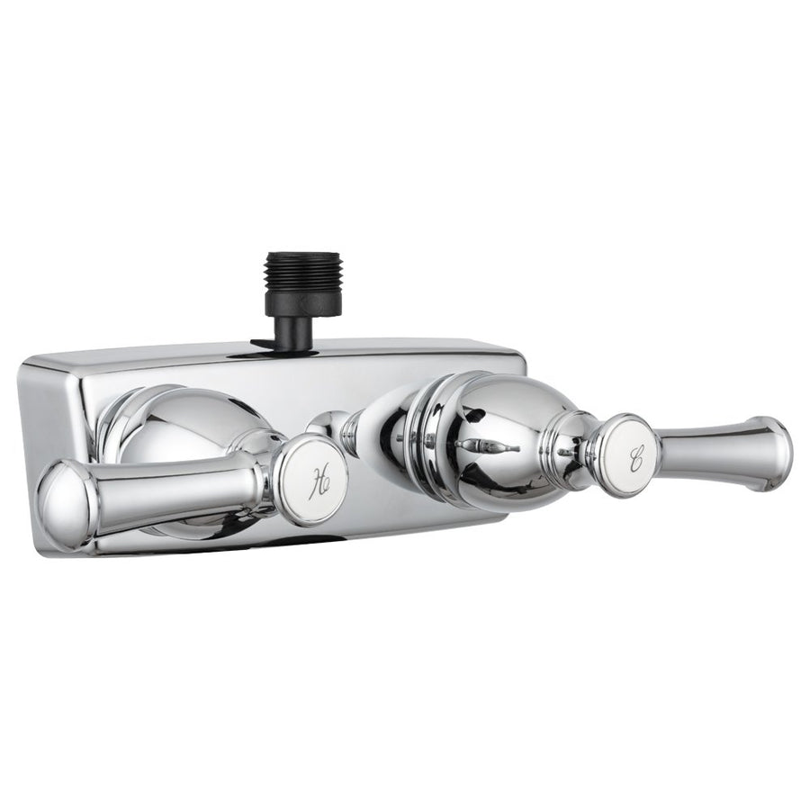 Dura Faucet RV Shower Faucet DF-SA100L-CP Valve Diverter with Hot/Cold Handles (Chrome)