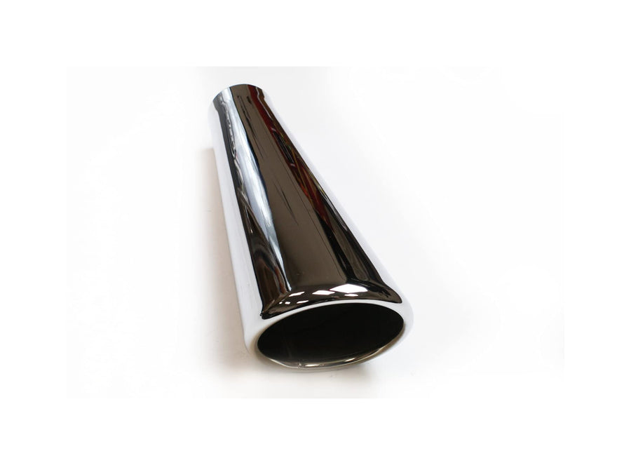 2" x 4" x 11" Rolled Stainless Steel Chrome Trumpet Weld-On Exhaust Tip JBA (12-8211)