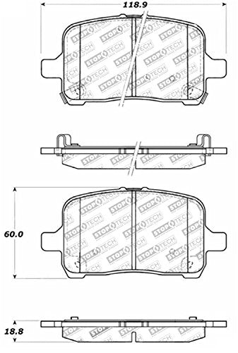 Front StopTech 308.10280 Brake Pads with Shims and Hardware