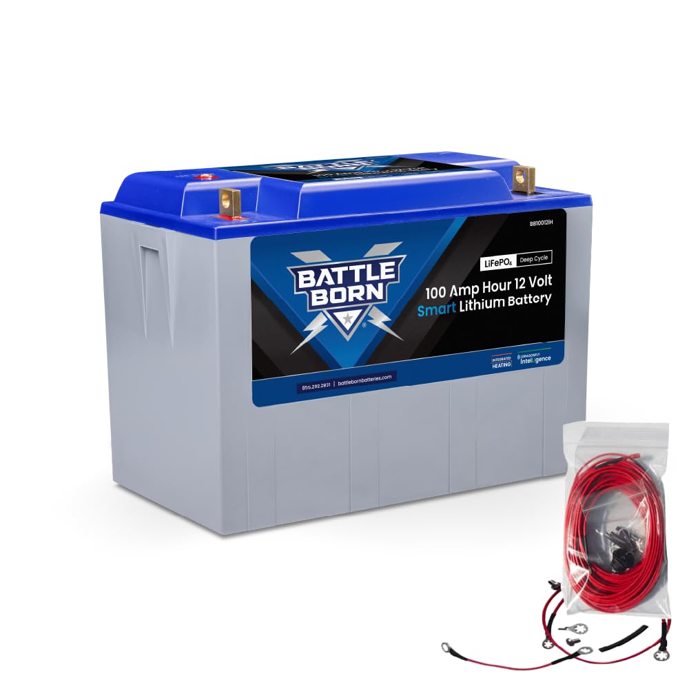 12V Smart Heated 100Ah Lithium-Ion (LiFePO4) RV, Marine, Solar, & Off-Grid Battery - Battle Born Batteries