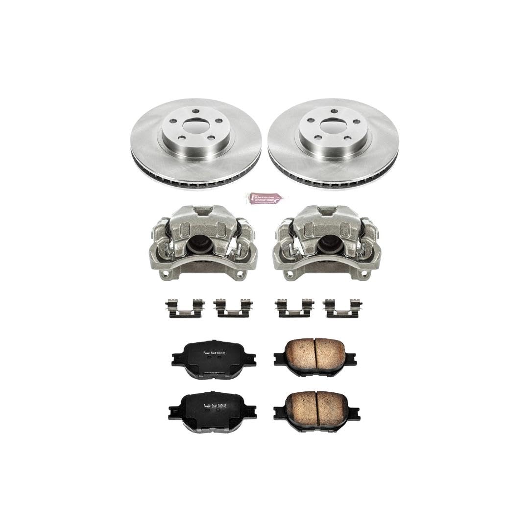 Power Stop KCOE2313 1-Click OE Replacement Brake Kit with Calipers For Scion tC 2005-2010, Toyota Celica 2003-2005 [Model Specific] Autospecialty