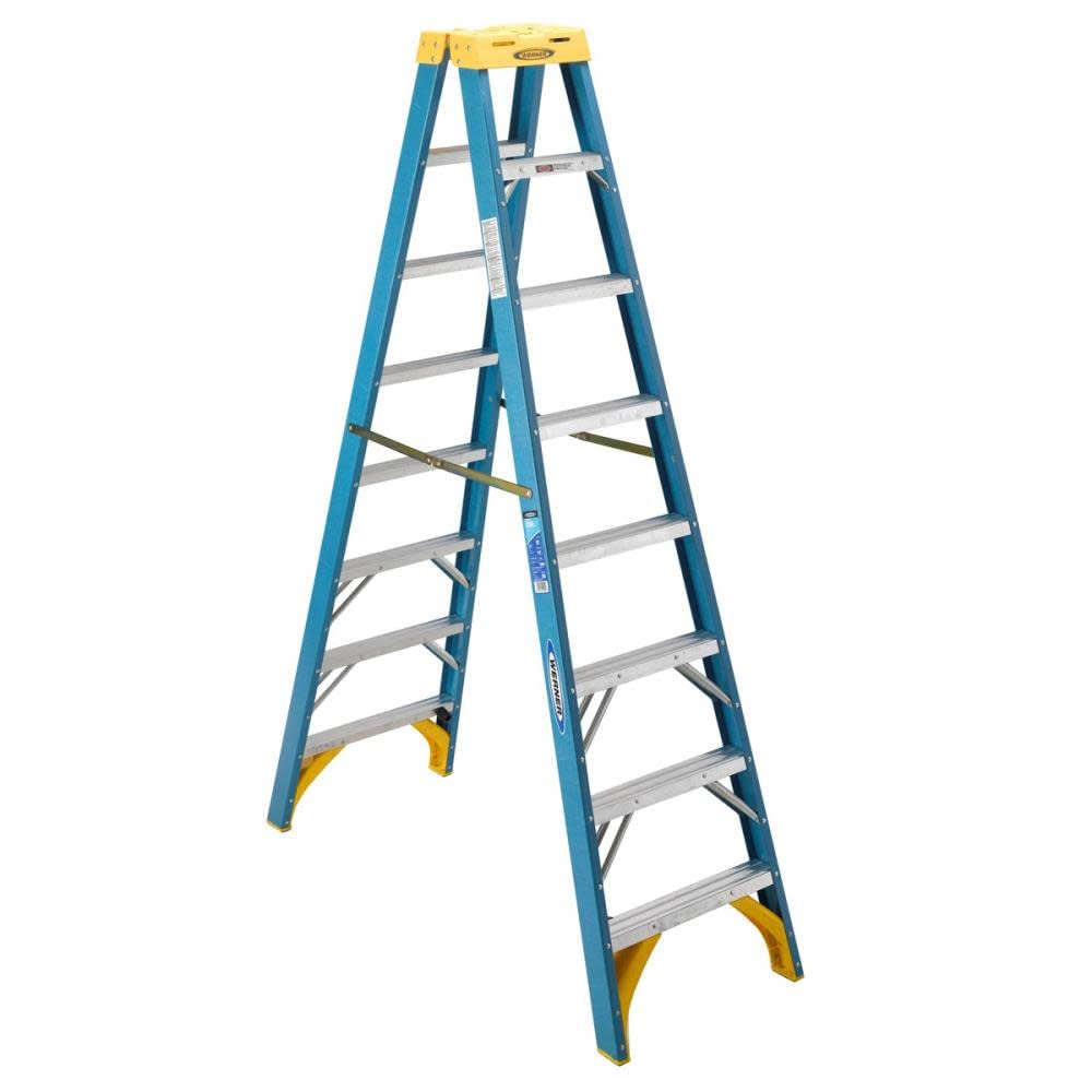 Fiberglass Werner T6008 250-Pound Duty Rating Twin Stepladder, 8-Foot