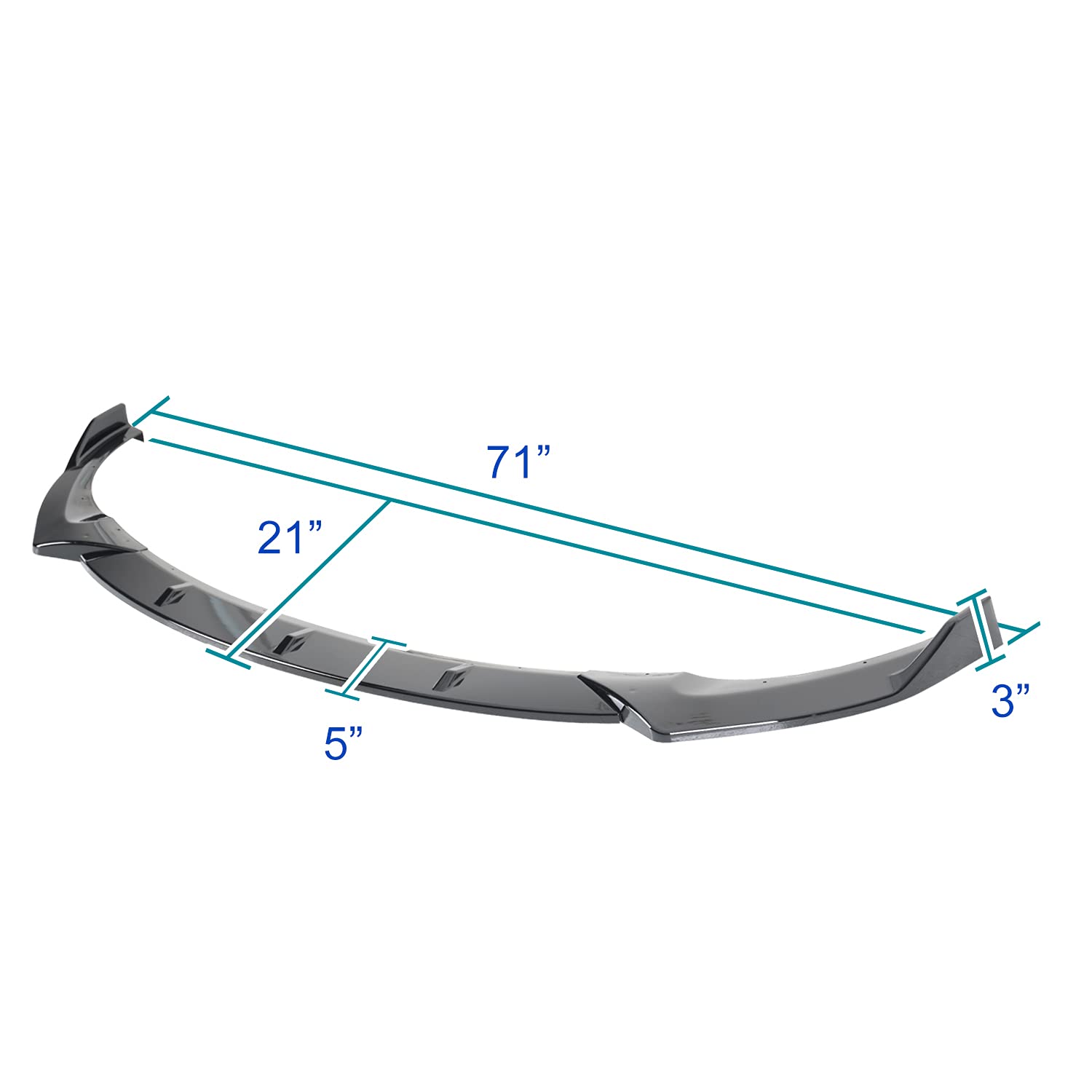 Glossy Black Spec-D Tuning Front Bumper Lip Spoiler Splitter Compatible with 2013-2017 Hyundai Veloster Turbo