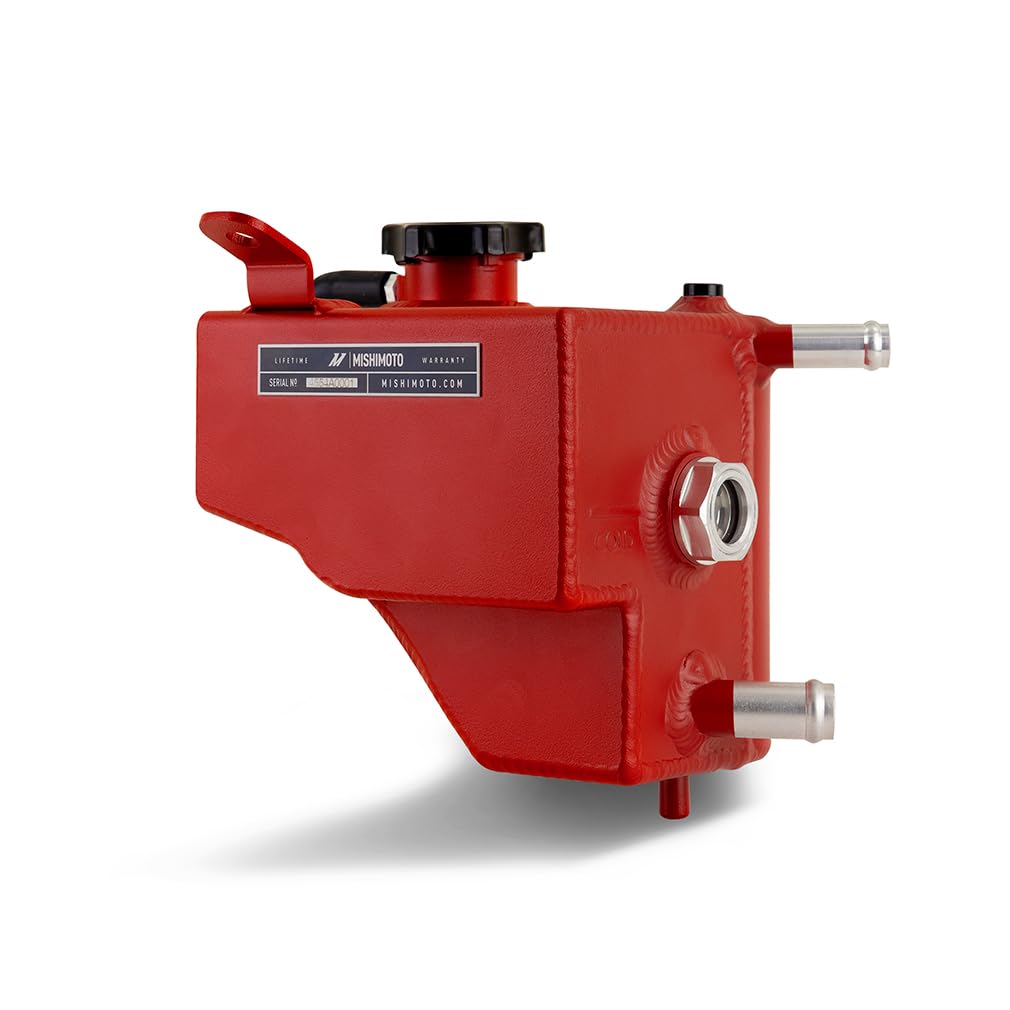 Mishimoto Coolant Expansion Tank, Aluminum Compatible with Toyota GR Corolla 2023+, Micro-Wrinkle Red